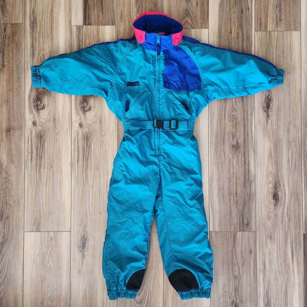 Columbia Vintage Kids Blue and Teal Snowsuit, Youth 6